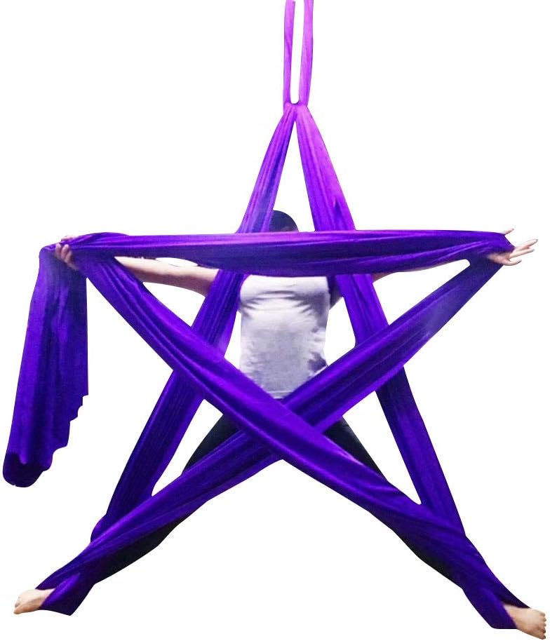 Dasking Aerial Silks Starter Kit - Durable 11Yards of Aerial Yoga Hammock with Hardware, Aerial Swing for Acrobatic Flying Yoga & All Levels (Aerial Rigging Point Up to 14ft) - Image 3
